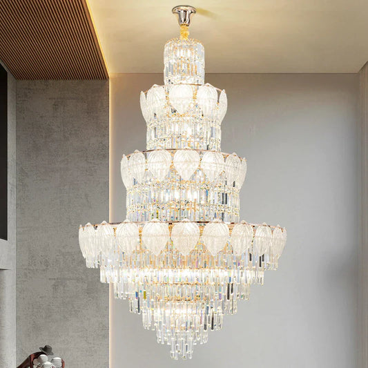 DecorBites™ Crystal Duplex Villa Chandelier: Elegant Loft Apartment Light Luxury for Fashionable Living Rooms.