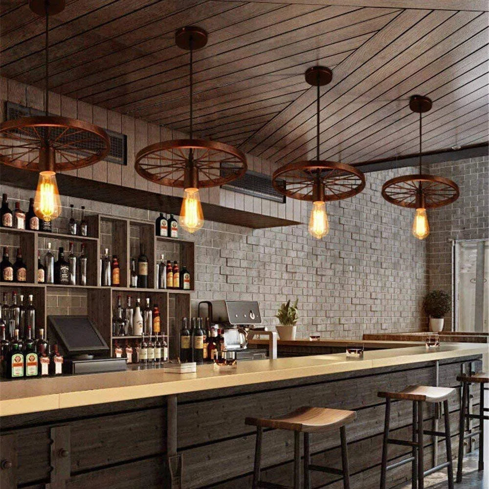 Industrial Vintage Black Iron Pendant Light