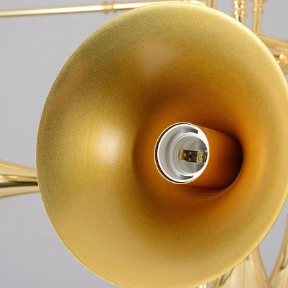 Lámparas de pie de cuerno vintage retro moderno | Colgantes de trompeta de oro Decorbites™