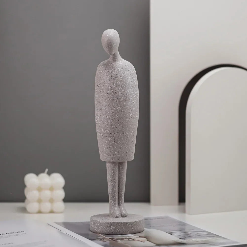 مجموعة تماثيل راتنجية لأشخاص تجريديين من DecorBites™ لديكور المنزل الحديث