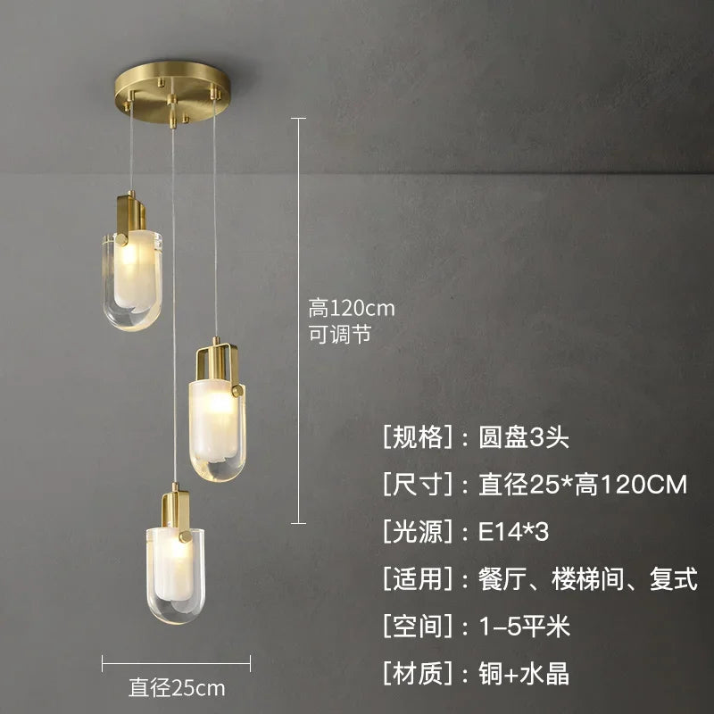 DecorBites™ Crystal Loft Chandelier for Staircase, Living Room, and Apartment Luxe Lighting