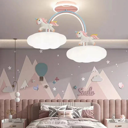 DecorBites™ Cloud Unicorn Cartoon Ceiling Light for Children's Room Eye Protection