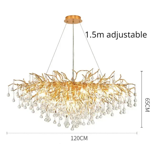 DecorBites™ Crystal Branch Chandelier | Indoor Luxury Gloss Light for Living & Dining Room
