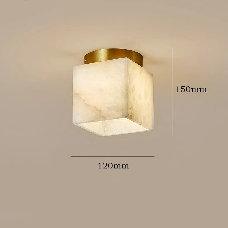 DecorBites™ Golden Brass LED Marble Ball Ceiling Lamp for Restroom, Bedroom, Balcony, Aisle