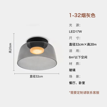 DecorBites™ Glass LED Ceiling Light in Amber/Gray/Green - Modern Indoor Lighting for Various Spaces