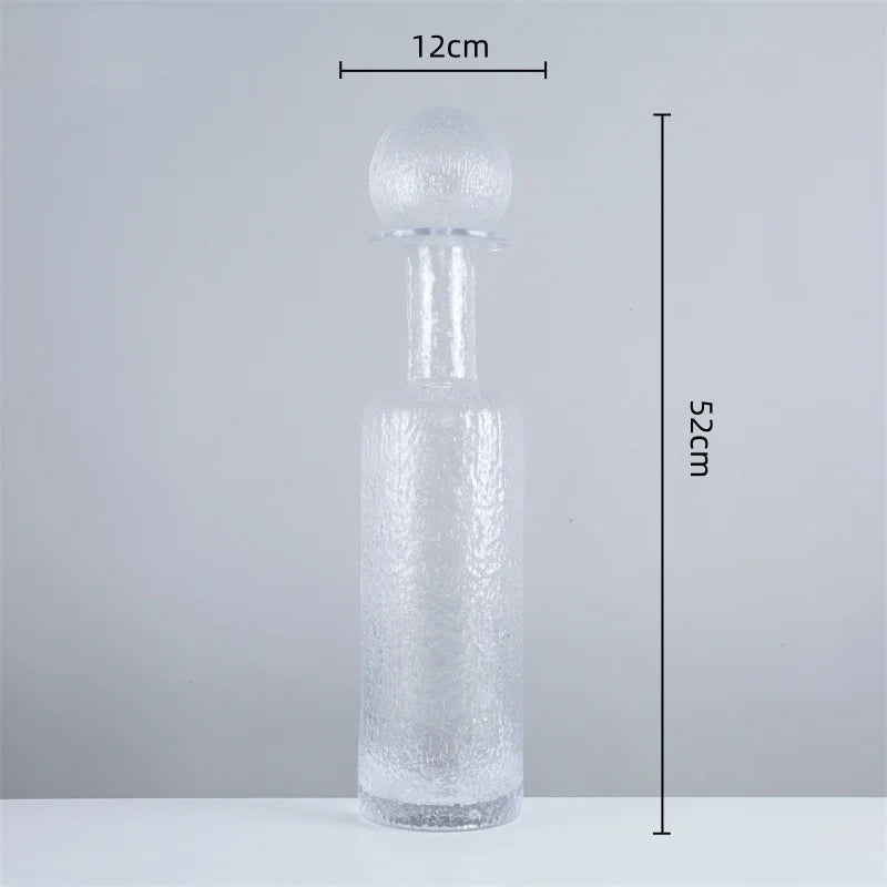 DecorBites™ Grey Round Glass Vase Hammer Lid Terrarium Home Decoration