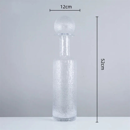 DecorBites™ Grey Round Glass Vase Hammer Lid Terrarium Home Decoration