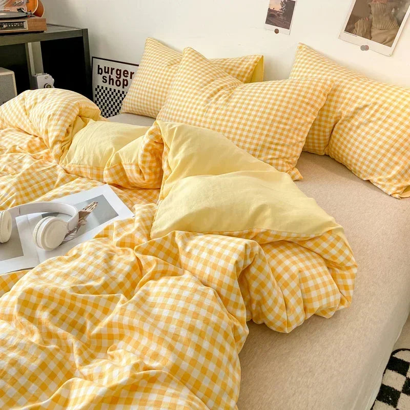 Check Cotton Duvet Set