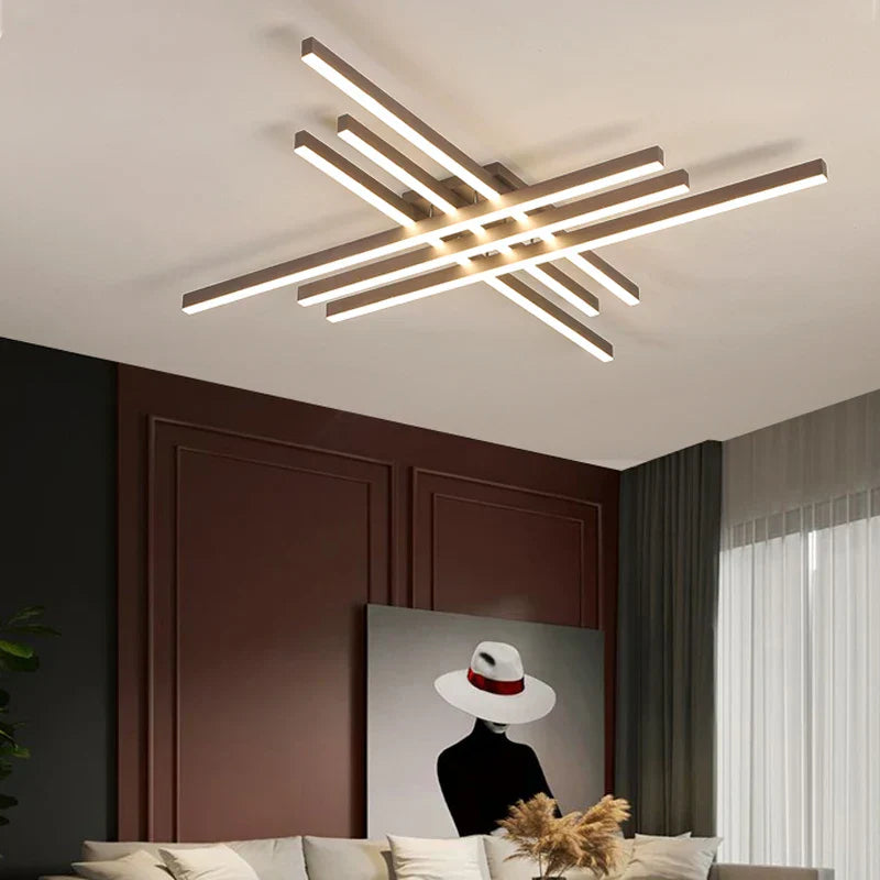 DecorBites™ Gold Black Aluminum LED Chandeliers for Bedroom Dining Living Room Lighting