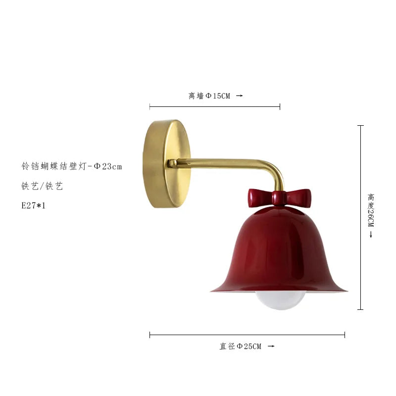 DecorBites™ Bowknot Bell Wall Lamp E27 LED Glass Bedroom Kitchen Island Kids/Princess Room