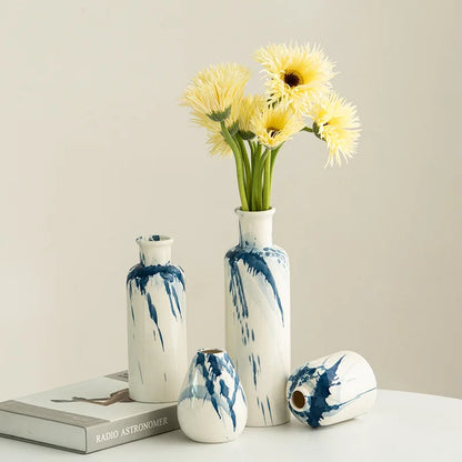 DecorBites™ Graffiti Ceramic Vase for Stylish Flower Arrangements