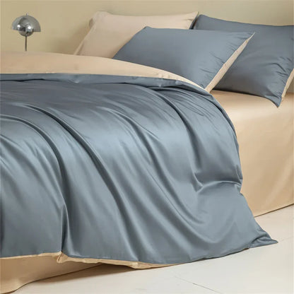 Decobites Egyptian Cotton Bedding Set: Sheet, Pillowcase, Blanket Cover in Queen King Size