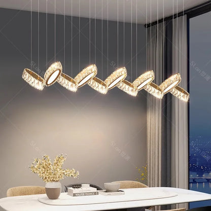 DecorBites™ Crystal Chandelier Stair Pendant Lamp Living Room Interior Lighting