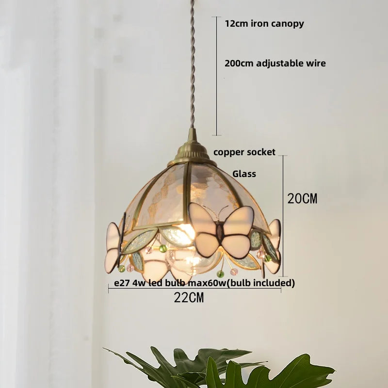 DecorBites™ Butterfly Glass LED Pendant Lights: Modern Nordic Kitchen Fixture