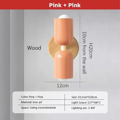 Lámpara de pared de madera con cremallera color crema DecorBites™: Diseño nórdico minimalista para iluminación de dormitorio y sala de estar