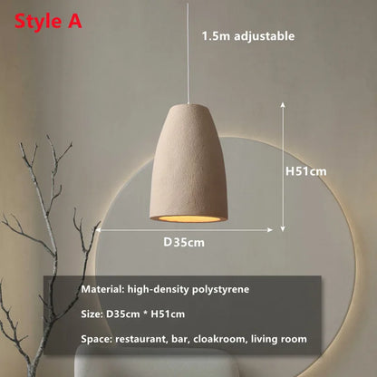 DecorBites™ LED Chandelier: Minimalist Cement Hanging Light for Bedroom and Living Room