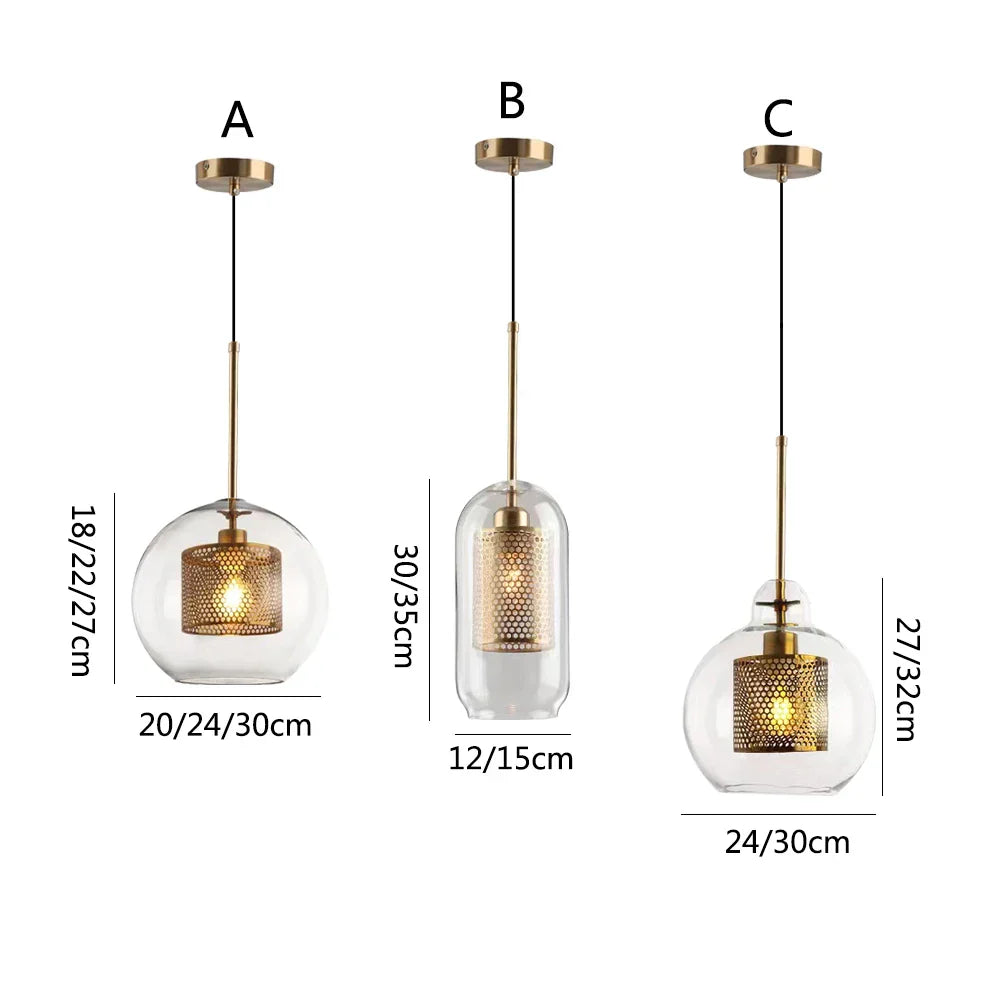DecorBites™ Glass Pendant Lights: Nordic Style Dining Kitchen Bedroom Lighting Fixtures