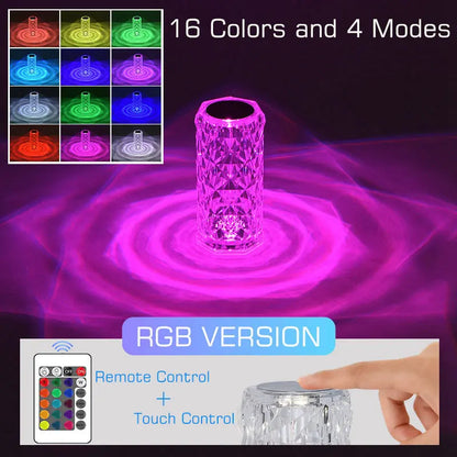 Lámpara de noche LED de cristal DecorBites™, lámpara ambiental recargable por USB para decoración de habitaciones