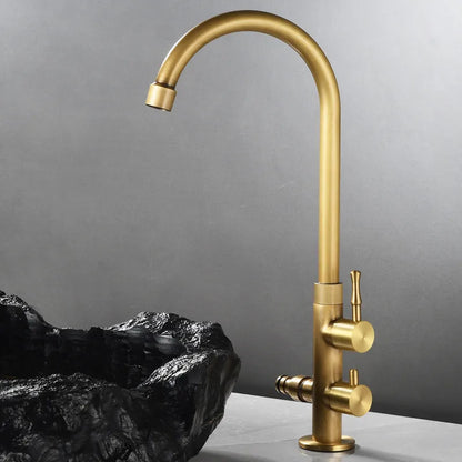 DecorBites™ Brass Outdoor Faucet with Double Function, Deck Mounted Tall Antique Garden Tap