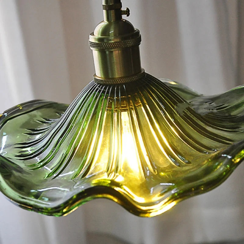 Green Glass Adjustable Pendant