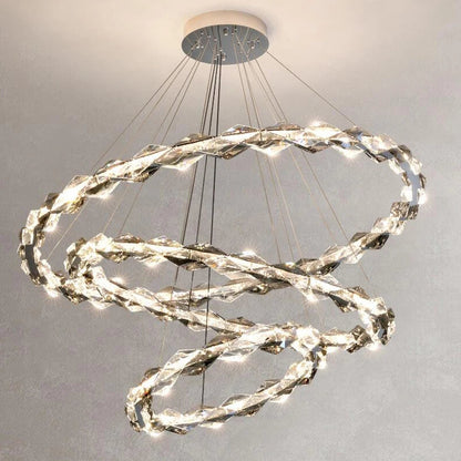 DecorBites™ Crystal Chandelier: Modern Minimalist LED Lighting for Living Room and Villa Home
