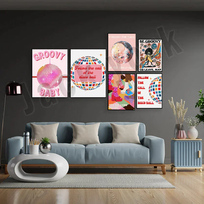 DecorBites™ Funky Disco Gogo Boot Print | 70s Poster & Retro Wall Art for Eclectic Decor