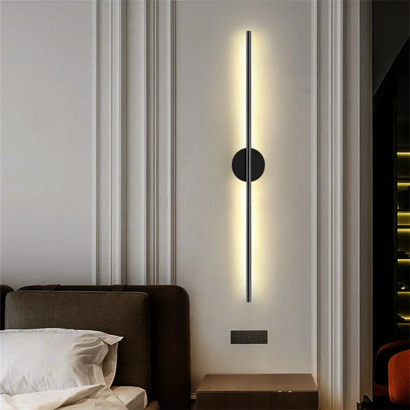 Aplique de pared LED lineal DecorBites™, moderno y minimalista, con luz ascendente y descendente, ideal para baño, mesilla de noche y espejo.