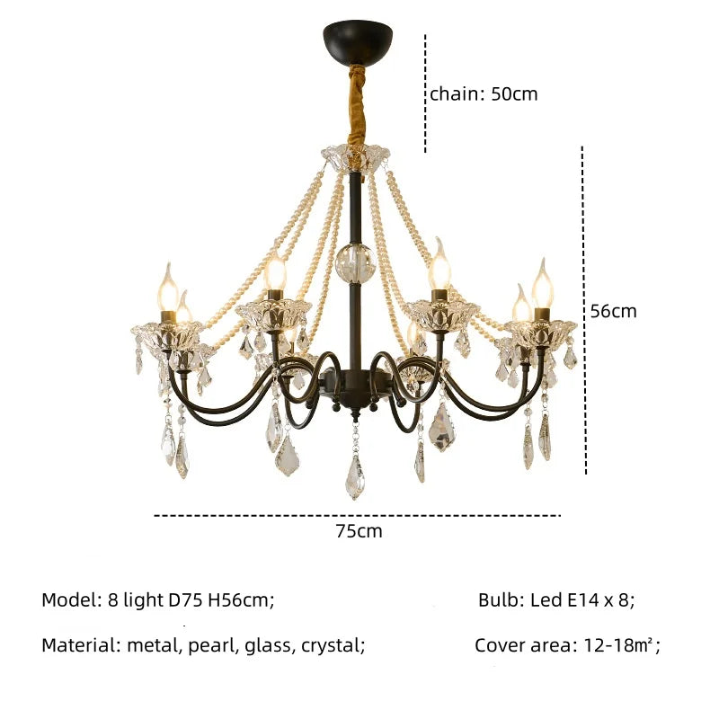 DecorBites™ Crystal LED Chandelier Living Room Luxury Lighting E14 Pendant Lamparas