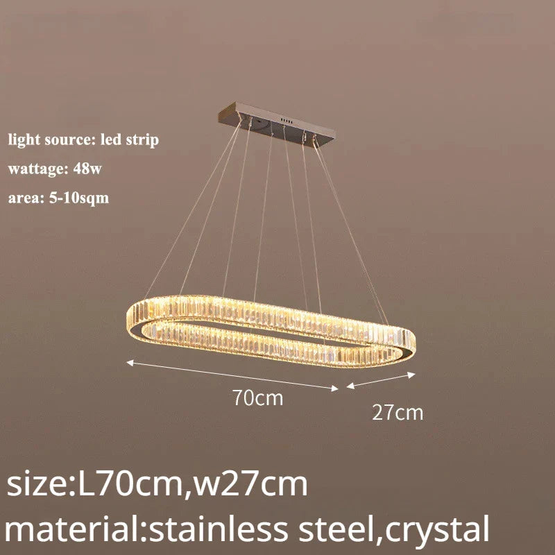 DecorBites™ Crystal LED Chandelier: Modern Luxury Lighting for Living & Dining Room