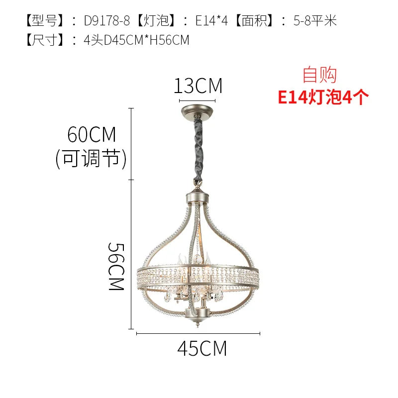 DecorBites™ Crystal Chandelier: Luxe Nordic Bedroom Living Room Pendant Light