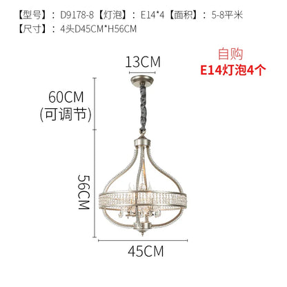 DecorBites™ Crystal Chandelier: Luxe Nordic Bedroom Living Room Pendant Light