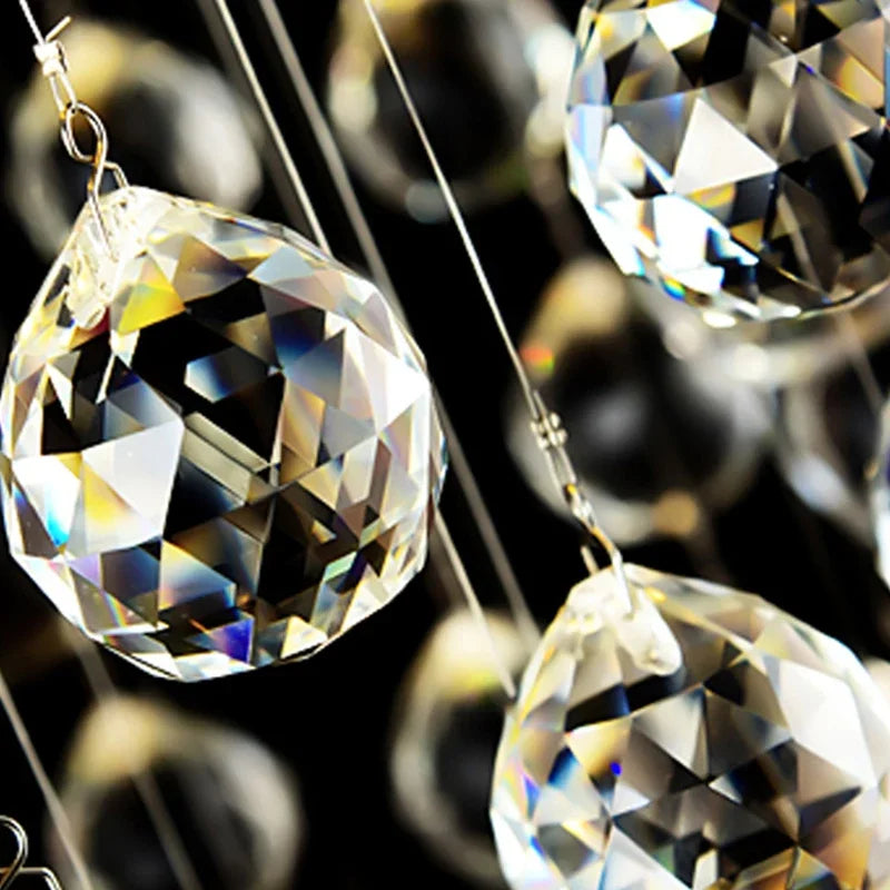 DecorBites™ Crystal Chandelier for High Ceilings Living Room - Modern Luxury Spiral Stair Pendant Lamp