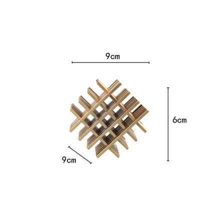 DecorBites™ Escultura geométrica de metal en forma de bloque, figuras decorativas cuadradas abstractas, accesorios para la decoración del hogar