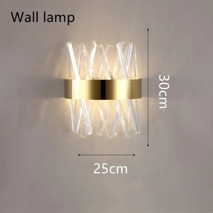 DecorBites™ Brushed Gold Rings Crystal Chandelier Ceiling Lamp