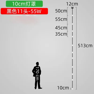 Lámpara de araña de cristal lineal DecorBites™ | Minimalista negro/dorado | Diseño creativo de 5/6/7/8 luces