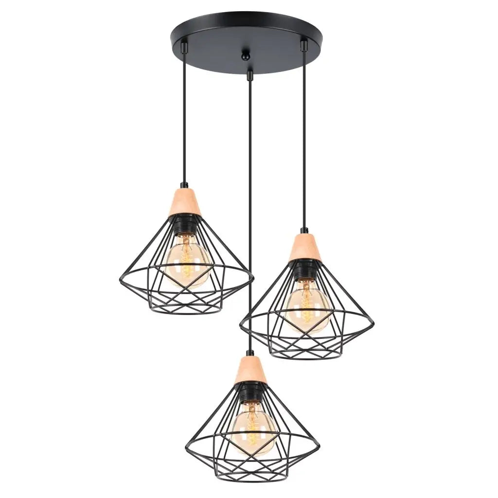 DecorBites™ Industrial Wood Ceiling Chandelier for Bedroom Cafe Bar Restaurant Decor