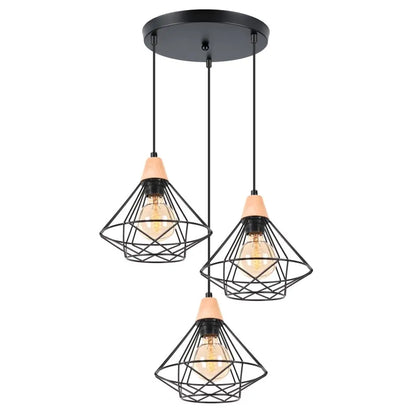 DecorBites™ Industrial Wood Ceiling Chandelier for Bedroom Cafe Bar Restaurant Decor