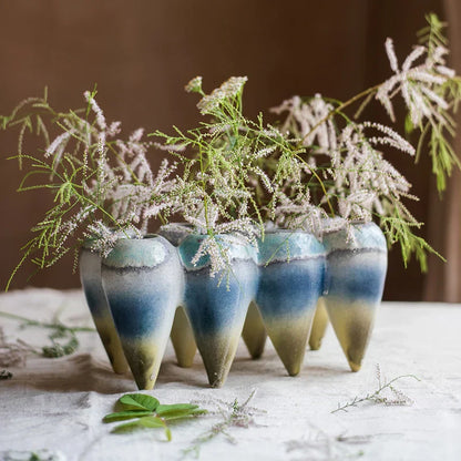 مزهرية معلقة من السيراميك بتصميم أسنان تجريدية من DecorBites™ للديكور المنزلي الفني