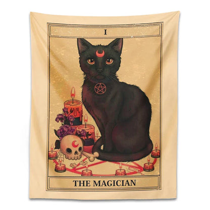 Decobites Magic Cat Moon Tapestry Wall Hanging for Mysterious Home Decor