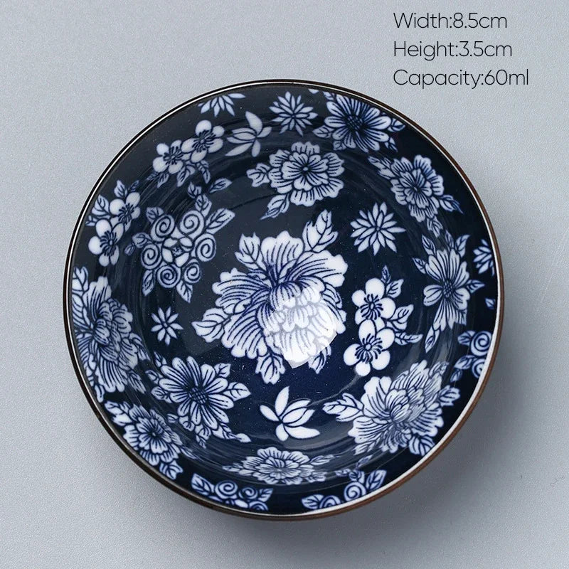 DecorBites™ Ceramic Kung Fu Tea Cup, Japanese Style Porcelain Espresso Coffee Cup