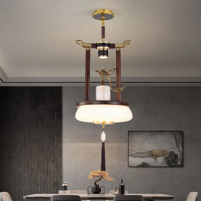 DecorBites™ Chinese Lantern Chandelier: Classic Living Room Tea House Retro Lighting Fixtures