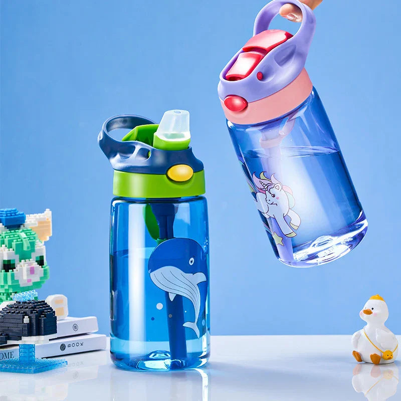 Vaso de paja antivuelco Decorbites™ para niños - Botella de agua portátil para la escuela y el verano