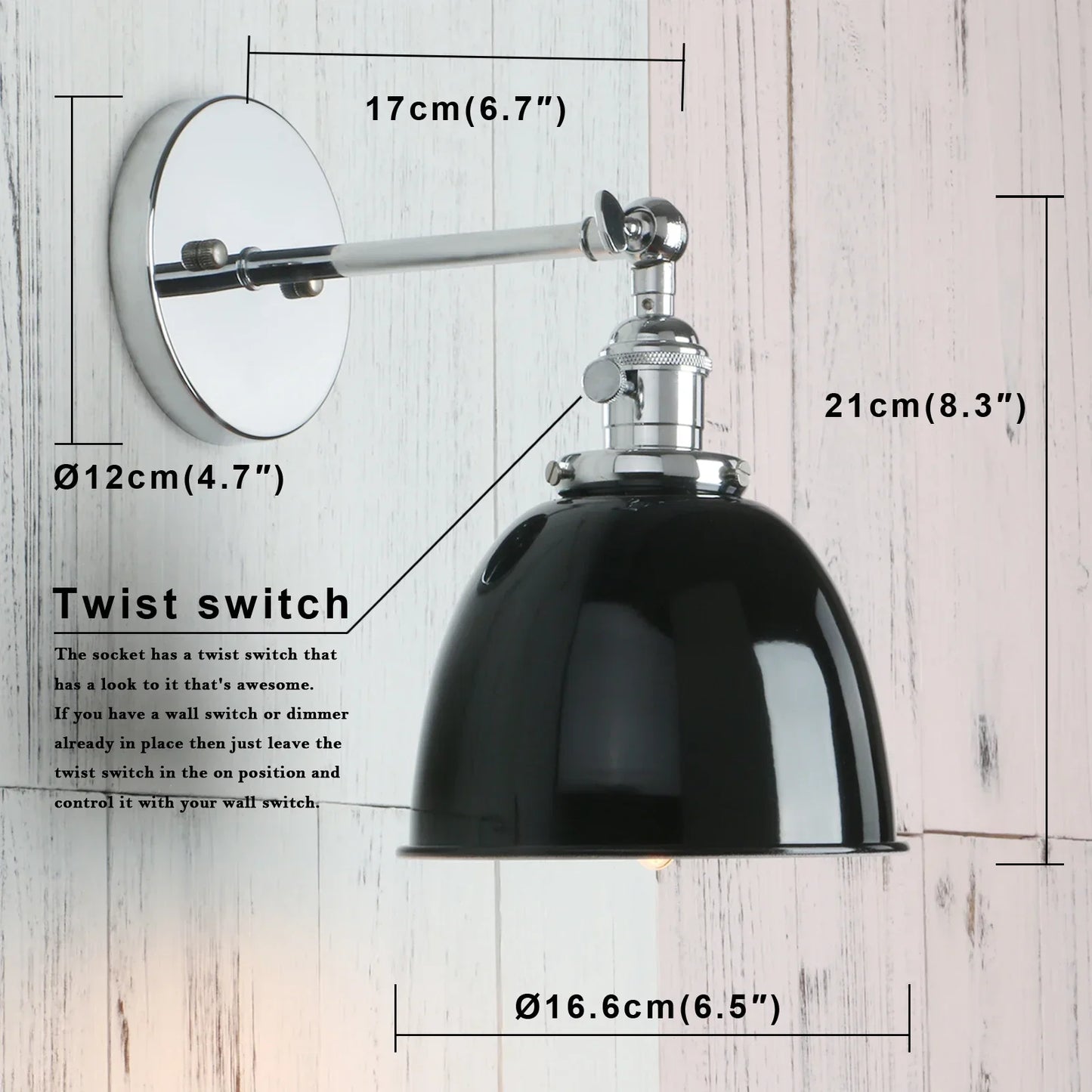 Decorbites™ Industrielle Vintage Wandlampen für Schlafzimmer Küche Treppenhaus Loft Dekoration
