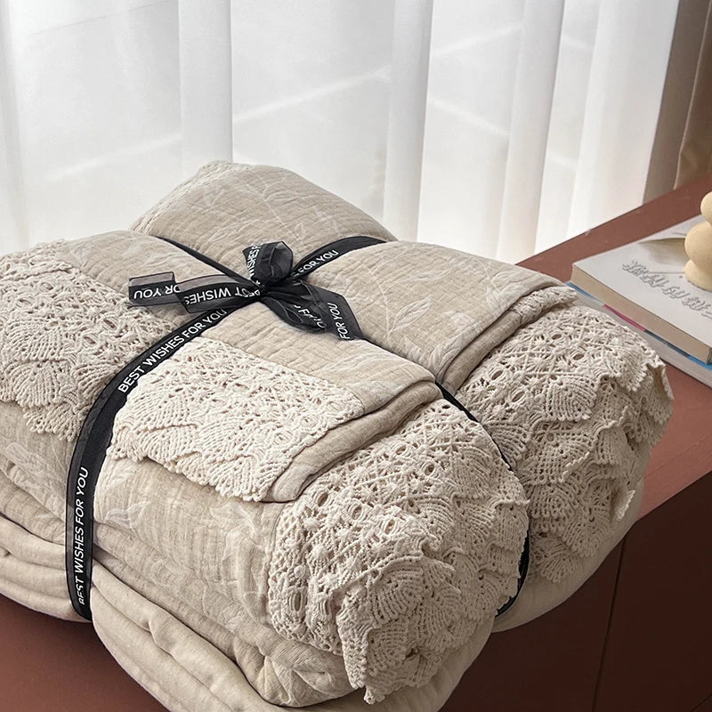 DecorBites™ Lace Princess Jacquard Bedding Set - 4Pcs