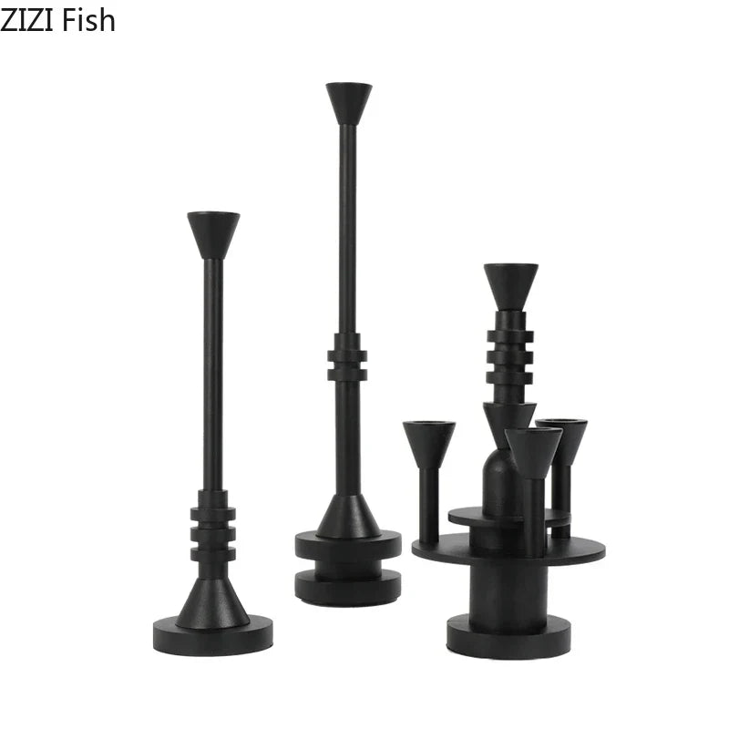 Portavelas DecorBites™ de metal esmerilado para una decoración romántica de la mesa del comedor