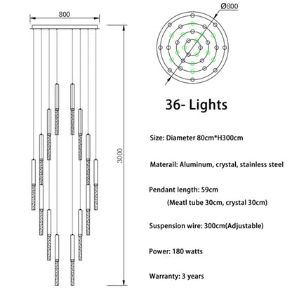 DecorBites™ Crystal LED Chandelier for Staircase & Living Room
