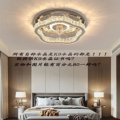 DecorBites™ Crystal LED Ceiling Fan Remote Control Modern Bedroom Light Fixtures