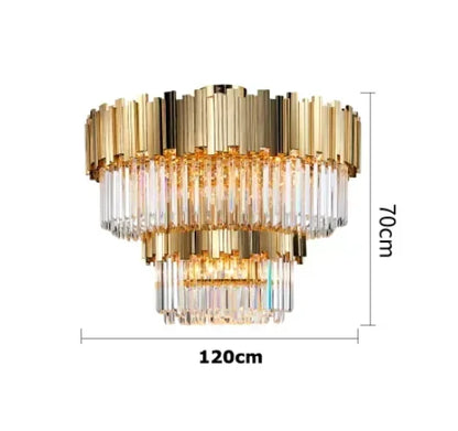 DecorBites™ Golden Crystal Ceiling Light for Modern Living Room and Dining Room