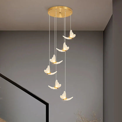 DecorBites™ Golden Butterfly LED Chandelier: Modern Nordic Stylish Interior Lighting for Living Room, Bedroom & Kitchen.