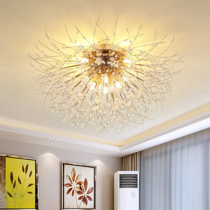 DecorBites™ Dandelion Crystal Chandelier LED Ceiling Light for Romantic Living Room & Bedroom